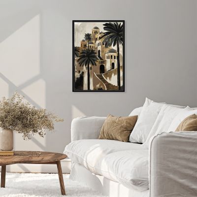 Toile encadrée Oasis paisible, brillant, cadre noir 50 x 70cm Dada Art