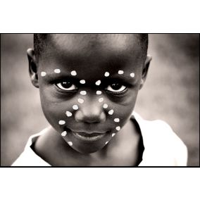 Toile enfant noir et blanc l.50 x H.70 cm