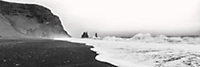 Toile falaise et mer noir, blanc Dada Art l.135 x H.45 cm