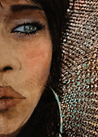 Toile femme visage marron Dada Art l.50 x H.70 cm