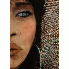 Toile femme visage marron Dada Art l.50 x H.70 cm