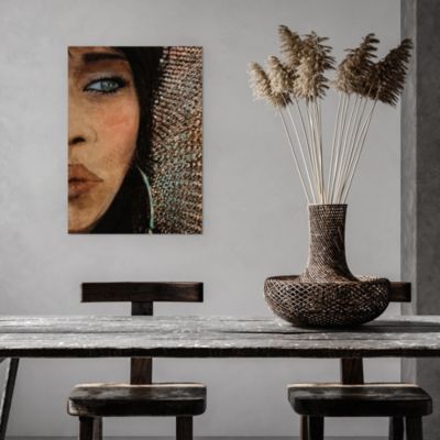 Toile femme visage marron Dada Art l.50 x H.70 cm
