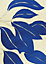 Toile feuilles bleues bleu Dada Art l.50 x H.70 cm