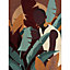 Toile imprimée couleur Blue palmes Dada Art orientation portrait l.62 x H.82 x ép.2,6 cm