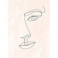 Toile imprimée couleur Lignes visage Dada Art orientation portrait l.52 x H.72 x ép.2,6 cm