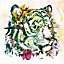 Toile imprimée dessin tigre 55 x 55 cm