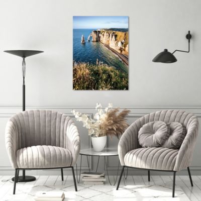 Toile imprimée falaises D'Etretat Dada Art montée sur châssis bois en pin 60x80 cm