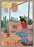 Toile imprimée femme assise Dada Art l.50 x H.70 cm multicolore