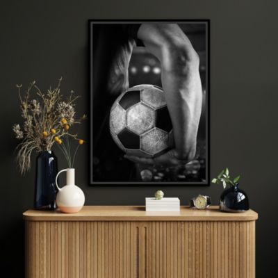 Toile imprimée Foot Ball montée sur châssis bois en pin 50x70 cm