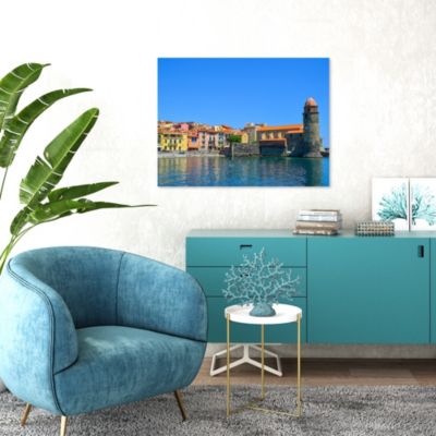 Toile imprimée Framed Landscape Collioure montée sur châssis bois en pin 60x80 cm