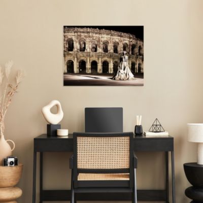 Toile imprimée les arènes de Nîmes de nuit Dada Art montée sur châssis bois en pin 60x80 cm