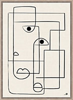 Toile imprimée lignes Dada Art l.50 x H.70 cm blanc