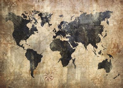 Tableau Déco Carte Du Monde Sur Toile Intissée | Impression Grand Format | Modèle K-A-0058-b-f | Neuf