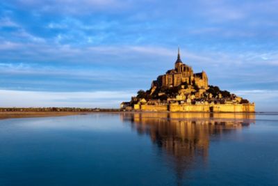 Toile imprimée Mont St Michel Landscape 60X90 montée sur châssis bois en pin 60x90 cm