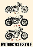 Toile imprimée motorcycles style l.60 x H.80 cm