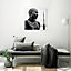 Toile imprimée noir et blanc homme profil Dada Art sans orientation l.75 x H.75 x ép.3 cm