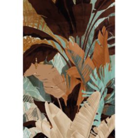 Toile imprimée panneaux peint main feuilles 60 x 90 cm Dada Art