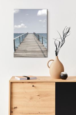 Toile imprimée ponton bois vers mer 60 x 90 cm