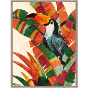 Toile imprimée toucan Dada Art l.60 x H.80 cm multicolore