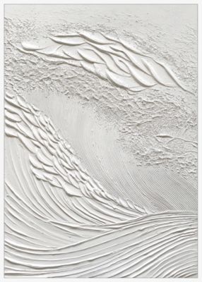 Toile imprimée vagues 3D Dada Art l.50 x H.70 cm blanc