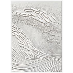 Toile imprimée vagues 3D Dada Art l.50 x H.70 cm blanc