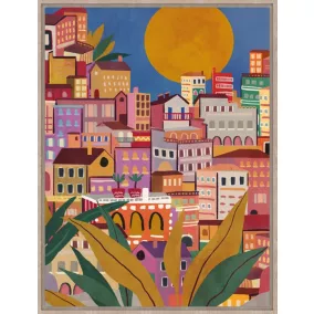 Toile imprimée ville coloré canvas Dada Art l.60 x H.80 cm multicolore