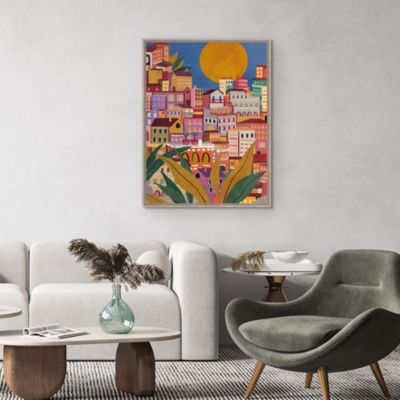 Toile imprimée ville coloré canvas Dada Art l.60 x H.80 cm multicolore