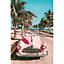 Toile imprimée voiture rose 60 x 90 cm Dada Art