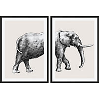Toile lot 2 éléphants L.70 x l.50 cm