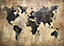 Toile map monde noir 140 x 100 cm