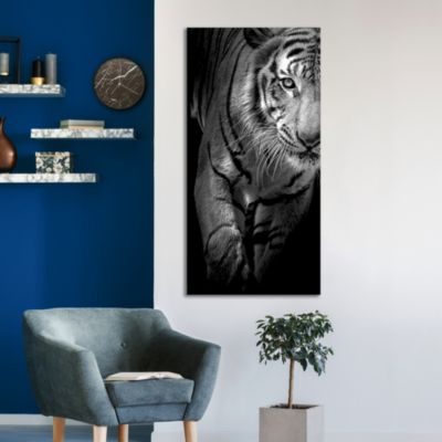 Toile murale tigre noir et blanc Dada Art L.70 x l.140 cm