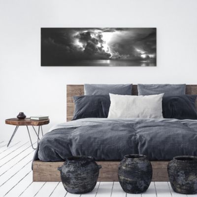 Toile orage noir, blanc Dada Art l.135 x H.45 cm