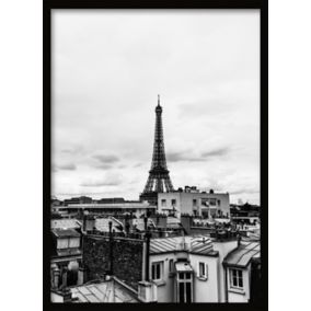 Toile Paris sunset noir & blanc 50 x 70 cm