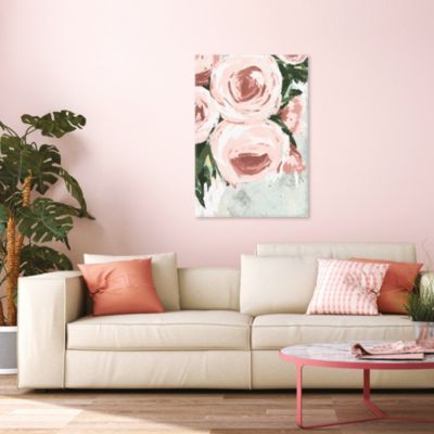 Toile peinte couleur Main Pivoine Dada Art orientation portrait l.70 x H.100 x ép.3 cm