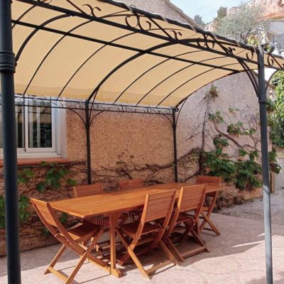 Toile Pergola Beige foncé 3x3 m - Garantie 5 ans TECPLAST - LP506PR - Bâche Pergola ou Tonnelle étanche en PVC pour terrasse