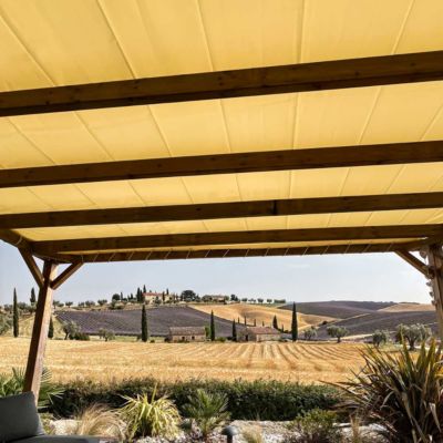 Toile Pergola Ivoire 3x4 m Protection Solaire - Garantie 15 ans TECPLAST - XP680M2PR - Bâche Pergola étanche PVC - Made in France