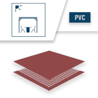 Toile Pergola Rouge Bordeaux 3x3 m - Garantie 5 ans TECPLAST - LP506PR - Bâche Pergola ou Tonnelle étanche en PVC pour terrasse
