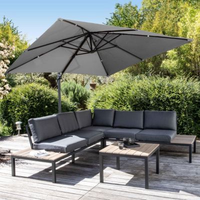 Toile pour parasol déporté 3x3m anthracite - Malaga, Brescia et Palma  Oviala