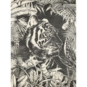 Toile tigre noir et blanc L.60 x l.80 cm Dada Art