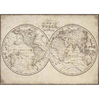 Toile Xl Mappemonde Ancienne 100 X 140 Cm Castorama