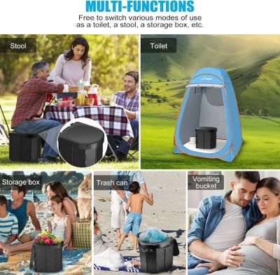 Toilette Portable De Camping - Pliable, Légère Et Compacte - Idéale Randonnée, Voyages, Extérieur