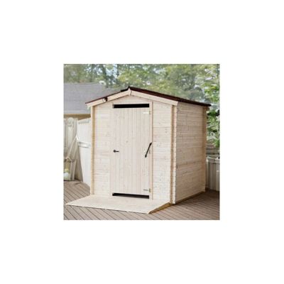 Toilette Sèche avec Plancher, Rampe d'Accès et Kit Accessoires - Adapté PMR - Toit Double Pente en Plaques Ondulées