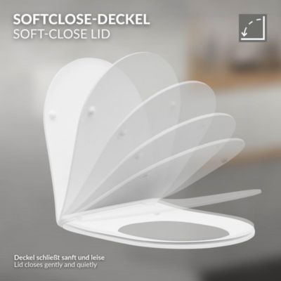 Toilette suspendu sans rebord blanc au siège WC Soft Close chasse d'eau tornado