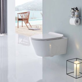 Toilette suspendue BERNSTEIN CH1088, avec abattant Softclose flat