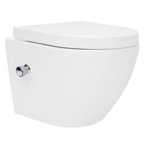 Toilette wc suspendu fonction bidet système de rinçage sans bord en céramique