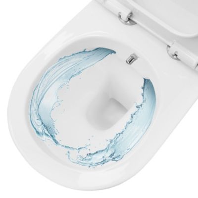 Toilette wc suspendu fonction bidet système de rinçage sans bord en céramique