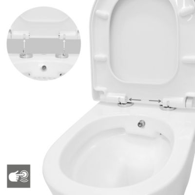 Toilette wc suspendu fonction bidet système de rinçage sans bord en céramique