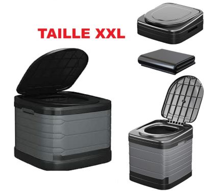 Toilettes Portables Pliantes BLIKA - Coussin Confort, Hauteur Réglable, Poids Max 136 Kg - Idéal Camping, Voyage