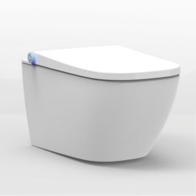 Toilettes japonais céramique, WC japonais lavant avec LED, 59,3x38,4x38cm, Basic 1104