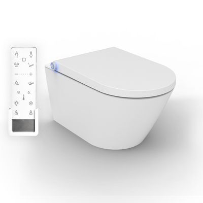 Toilettes japonais céramique, WC lavant, séchoir air chaud, filtre odeurs + télécommande - 59,3x38,4x38cm - Pro+1102